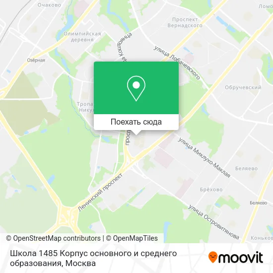 Карта Школа 1485 Корпус основного и среднего образования