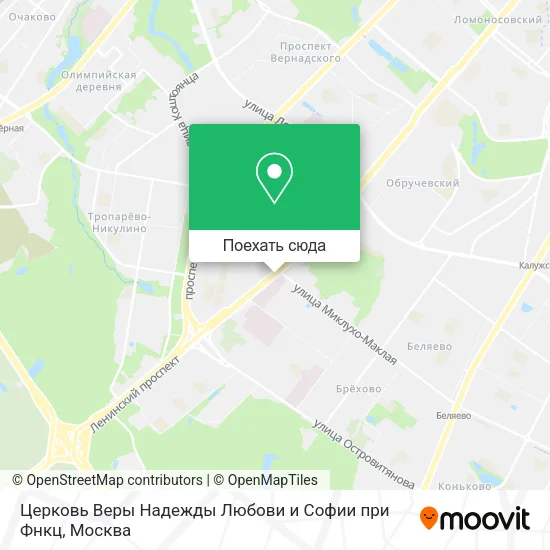 Карта Церковь Веры Надежды Любови и Софии при Фнкц