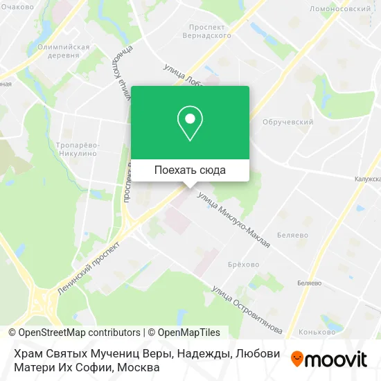 Карта Храм Святых Мучениц Веры, Надежды, Любови Матери Их Софии