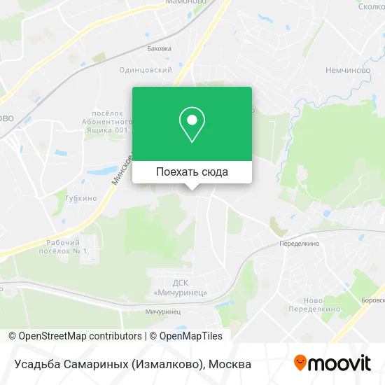 Карта Усадьба Самариных (Измалково)