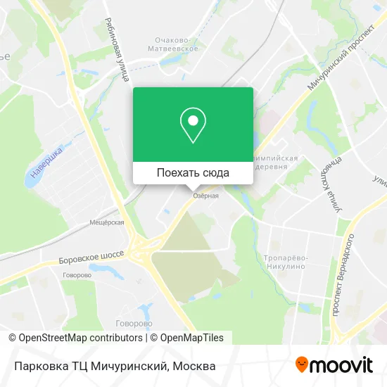 Карта Парковка ТЦ Мичуринский