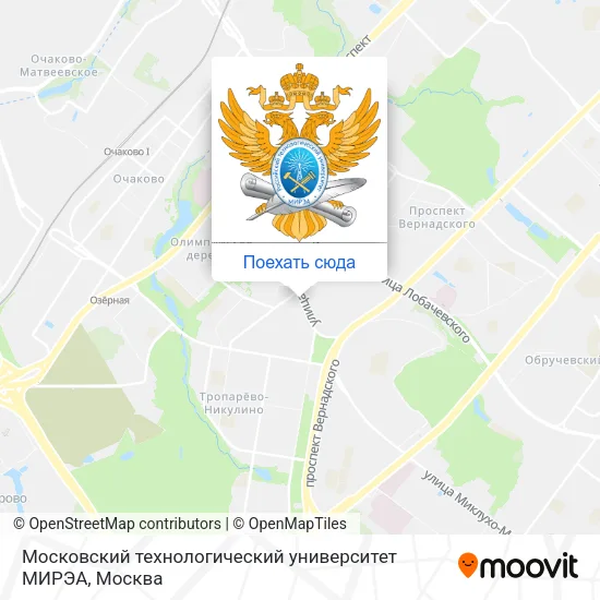 Карта Московский технологический университет МИРЭА