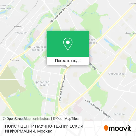 Карта ПОИСК ЦЕНТР НАУЧНО-ТЕХНИЧЕСКОЙ ИНФОРМАЦИИ