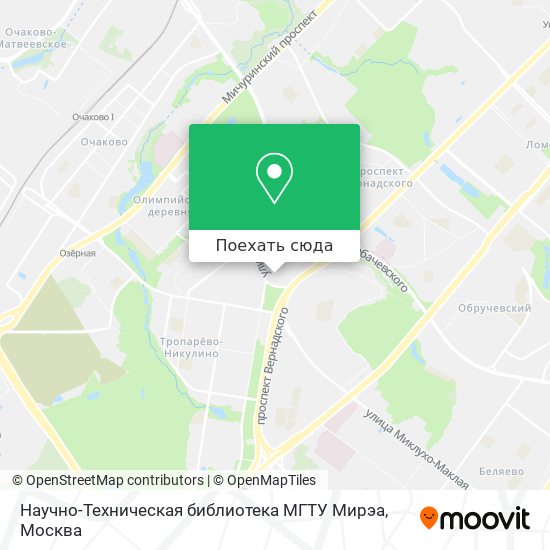 Карта Научно-Техническая библиотека МГТУ Мирэа