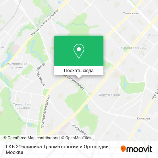 Карта ГКБ 31-клиника Травматологии и Ортопедии