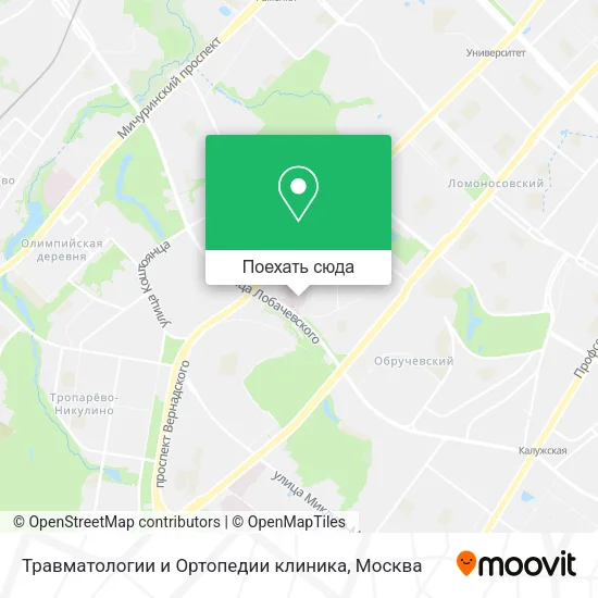 Карта Травматологии и Ортопедии клиника