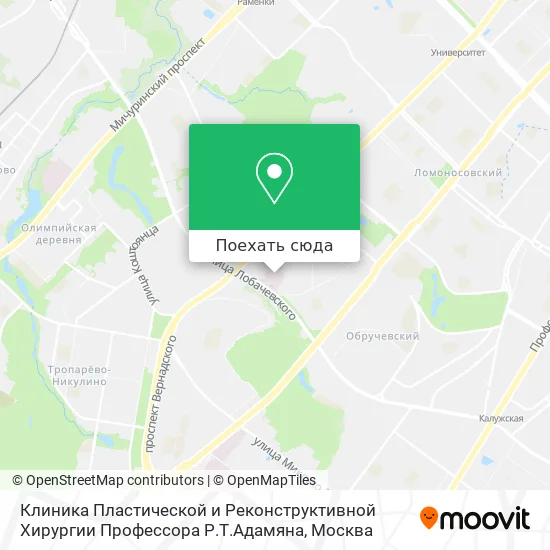 Карта Клиника Пластической и Реконструктивной Хирургии Профессора Р.Т.Адамяна
