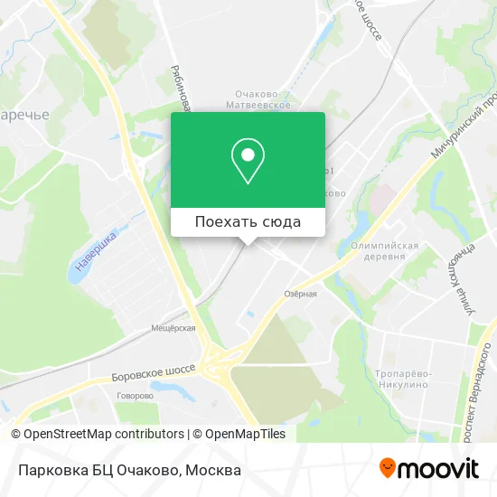 Карта Парковка БЦ Очаково