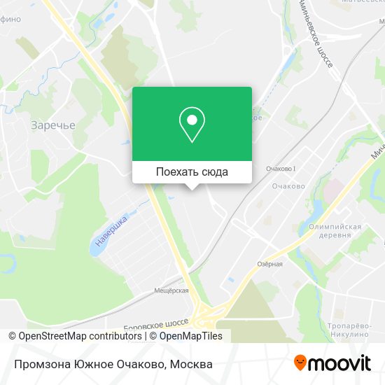 Карта Промзона Южное Очаково