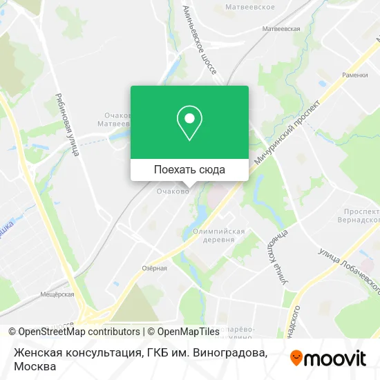 Карта Женская консультация, ГКБ им. Виноградова