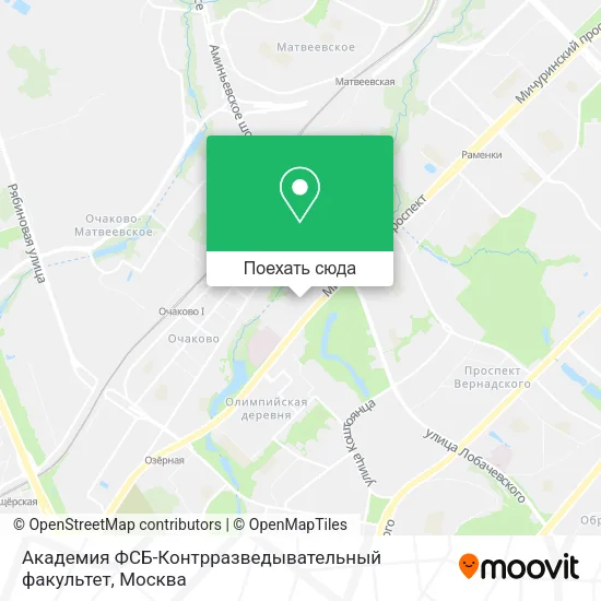 Карта Академия ФСБ-Контрразведывательный факультет
