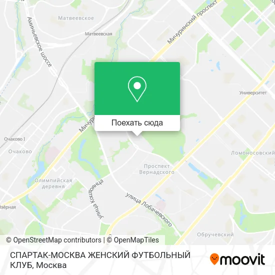 Карта СПАРТАК-МОСКВА ЖЕНСКИЙ ФУТБОЛЬНЫЙ КЛУБ