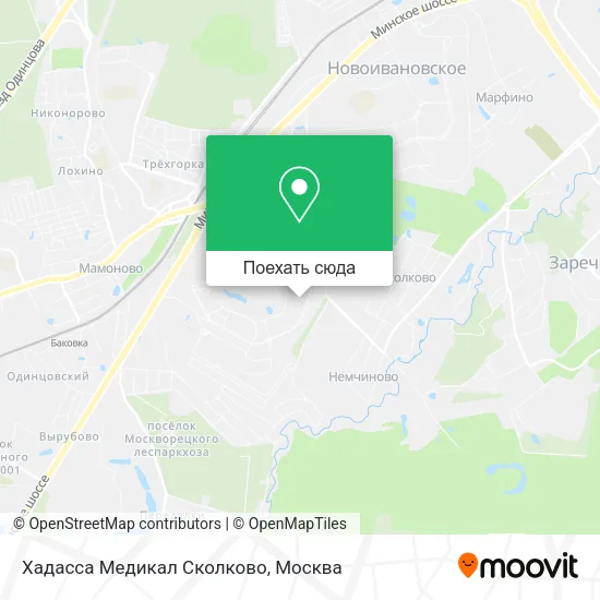 Карта Хадасса Медикал Сколково
