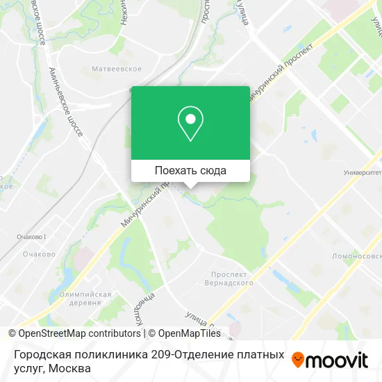 Карта Городская поликлиника 209-Отделение платных услуг
