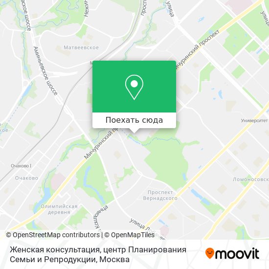 Карта Женская консультация, центр Планирования Семьи и Репродукции