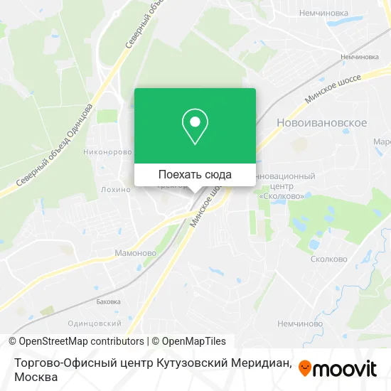 Карта Торгово-Офисный центр Кутузовский Меридиан