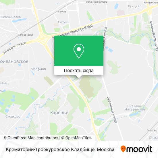 Карта Крематорий-Троекуровское Кладбище