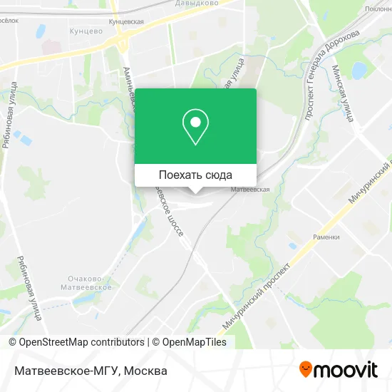 Карта Матвеевское-МГУ
