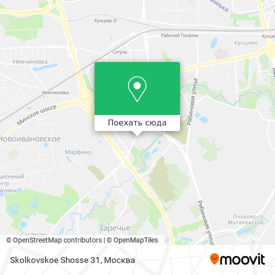 Карта Skolkovskoe Shosse 31
