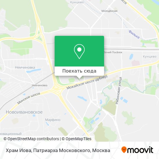 Карта Храм Иова, Патриарха Московского