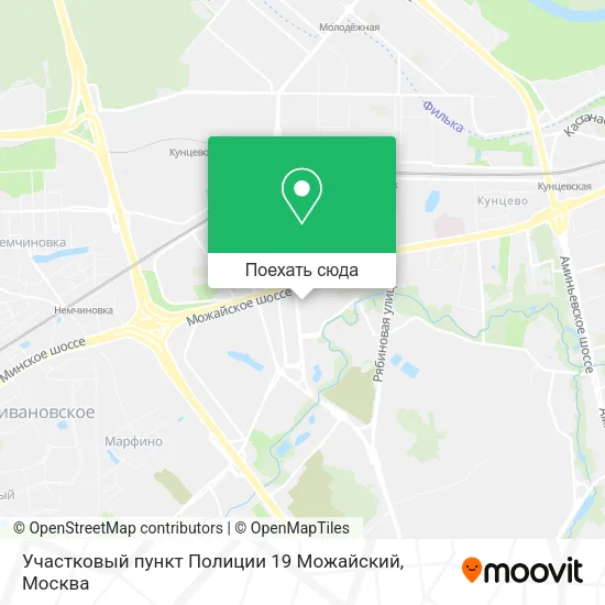 Карта Участковый пункт Полиции 19 Можайский