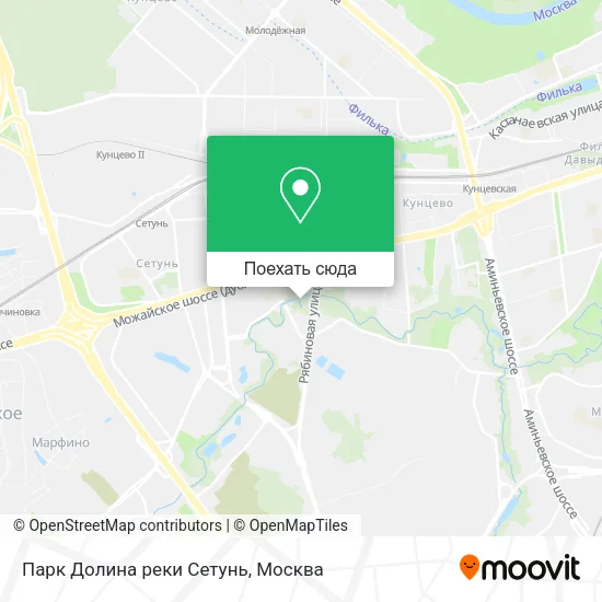 Карта Парк Долина реки Сетунь