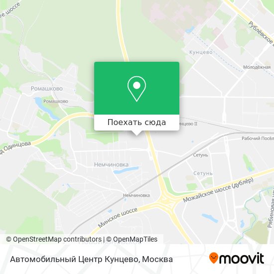 Карта Автомобильный Центр Кунцево