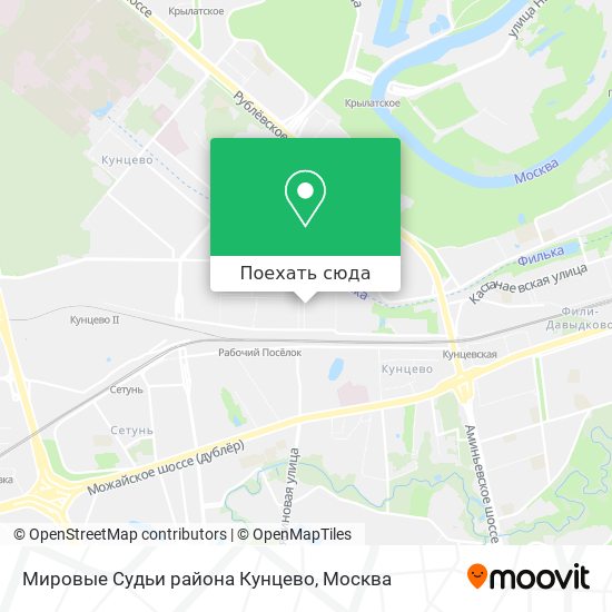 Кунцево на карте москвы