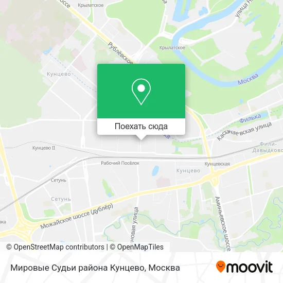 Карта Мировые Судьи района Кунцево