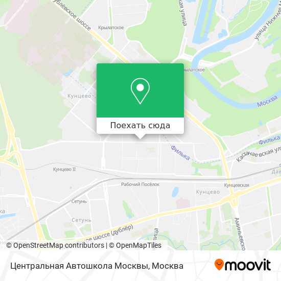 Карта Центральная Автошкола Москвы