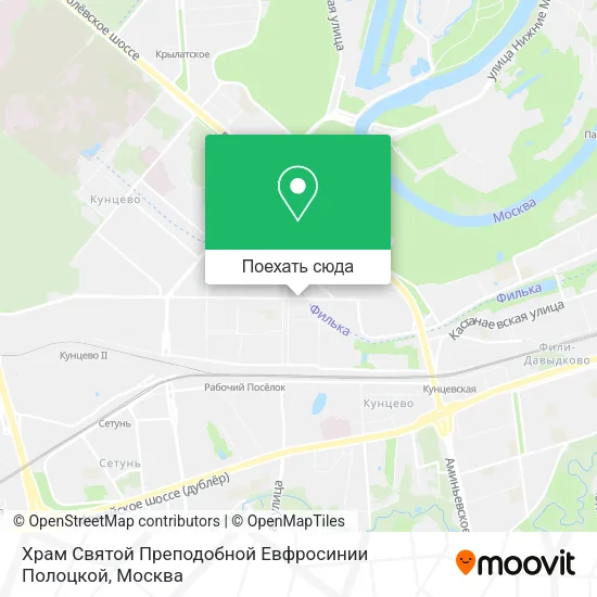Карта Храм Святой Преподобной Евфросинии Полоцкой