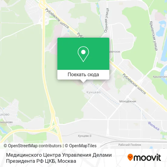 Карта Медицинского Центра Управления Делами Президента РФ ЦКБ