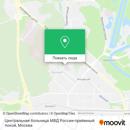 Карта Центральная больница МВД России-приёмный покой