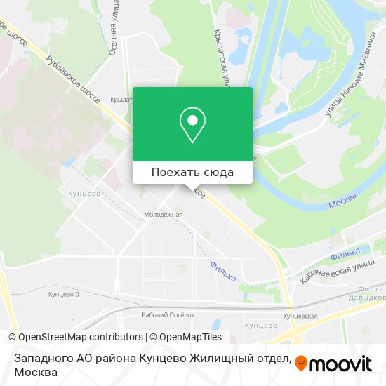 Карта Западного АО района Кунцево Жилищный отдел