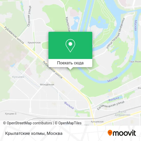 Карта Крылатские холмы