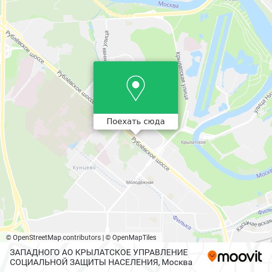 Крылатское москва карта