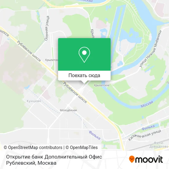 Карта Открытие банк Дополнительный Офис Рублевский