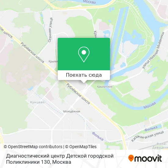 Карта Диагностический центр Детской городской Поликлиники 130