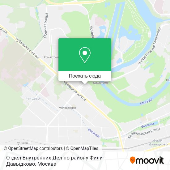 Карта Отдел Внутренних Дел по району Фили-Давыдково