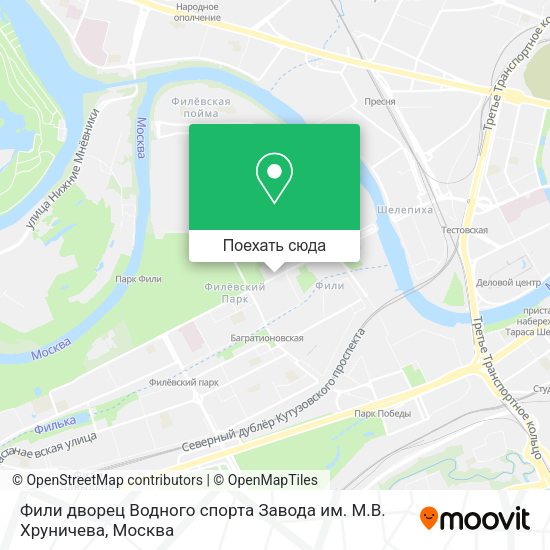 Карта Фили дворец Водного спорта Завода им. М.В. Хруничева