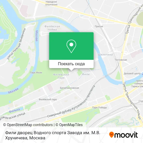 Карта Фили дворец Водного спорта Завода им. М.В. Хруничева