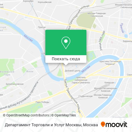 Карта Департамент Торговли и Услуг Москвы