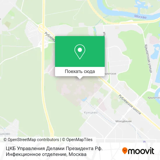 Карта ЦКБ Управления Делами Президента Рф. Инфекционное отделение