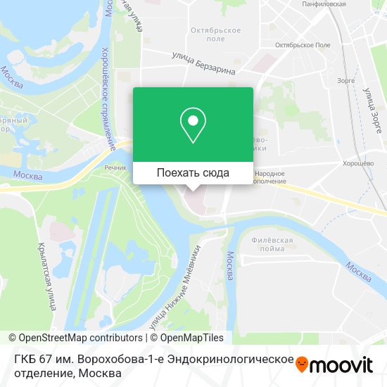 Карта ГКБ 67 им. Ворохобова-1-е Эндокринологическое отделение