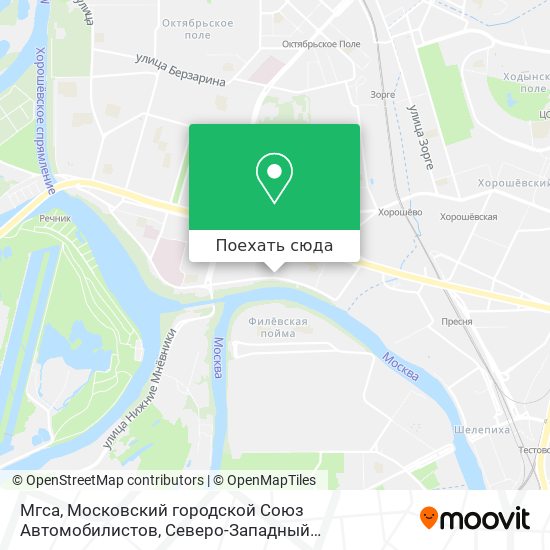 Карта Мгса, Московский городской Союз Автомобилистов, Северо-Западный Административный округ