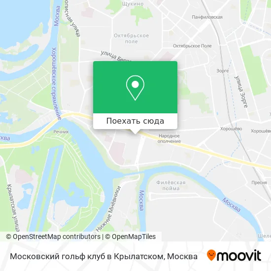 Карта Московский гольф клуб в Крылатском