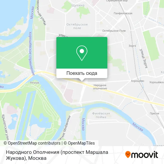 Карта Народного Ополчения (проспект Маршала Жукова)