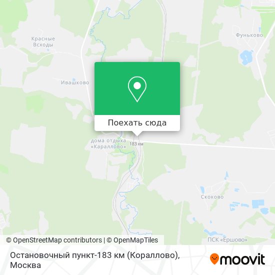 Карта Остановочный пункт-183 км (Кораллово)