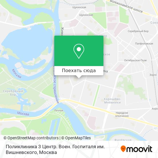 Карта Поликлиника 3 Центр. Воен. Госпиталя им. Вишневского