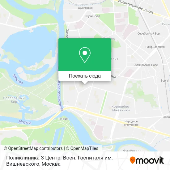 Карта Поликлиника 3 Центр. Воен. Госпиталя им. Вишневского